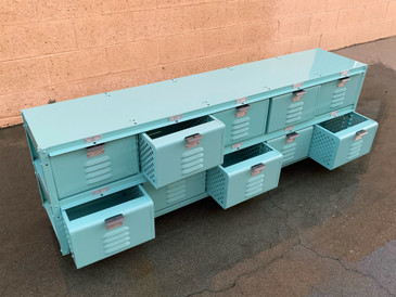 5 X 2 Locker Basket Unit in Monochrome Sea Foam