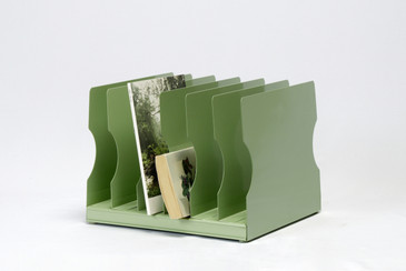 SOLD - 1940s Desktop Memo/ File Holder, Refinished in Sage Green
