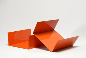 SOLD - Reclaimed 1960s Aluminum Desktop Organizer Refinished in Orange