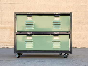 2 x 2 Double Wide Locker Basket Unit on Casters, Newly Fabricated to Order