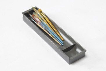 SOLD - Steel Tanker Drawer Insert/ Organizer, Refinished in Silver