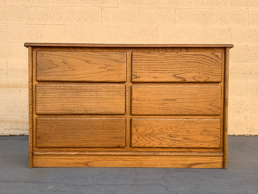 SOLD - Vintage Modern Solid Oak Dresser, Reconditioned
