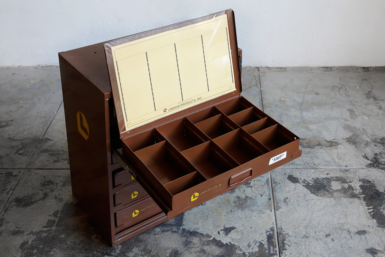 SOLD - Industrial Multi-Bin Storage Cabinet by Lawson - Rehab Vintage  Interiors