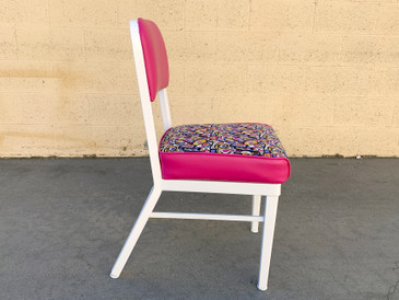 SOLD - 1960s McDowell Craig Steel Side Chair, Refinished With Retro Fabric