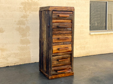 SOLD - Rustic Cabin 6 Drawer Log Chest