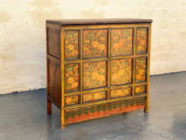 SOLD - Antique Hand Painted Hutch Cabinet from India