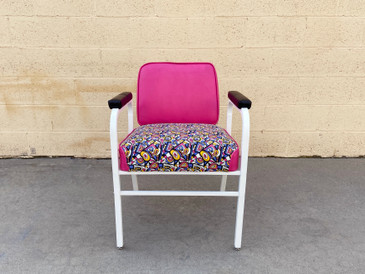 SOLD - Mid Century ModeCraft Salon Chair, Refinished in Pink and White