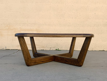SOLD - Vintage Modern Oak and Glass Coffee Table