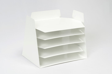 SOLD - Uncommon Retro Office File Organizer, Refinished in Gloss White