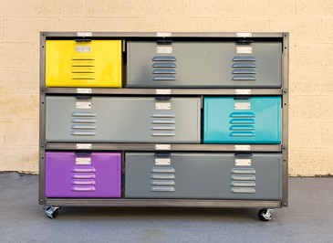 Custom Made 3 x 3 Locker Basket Unit with Specialty Double-Wide Baskets