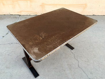 SOLD - Unique Tanker Table with Resin Top and Custom Base