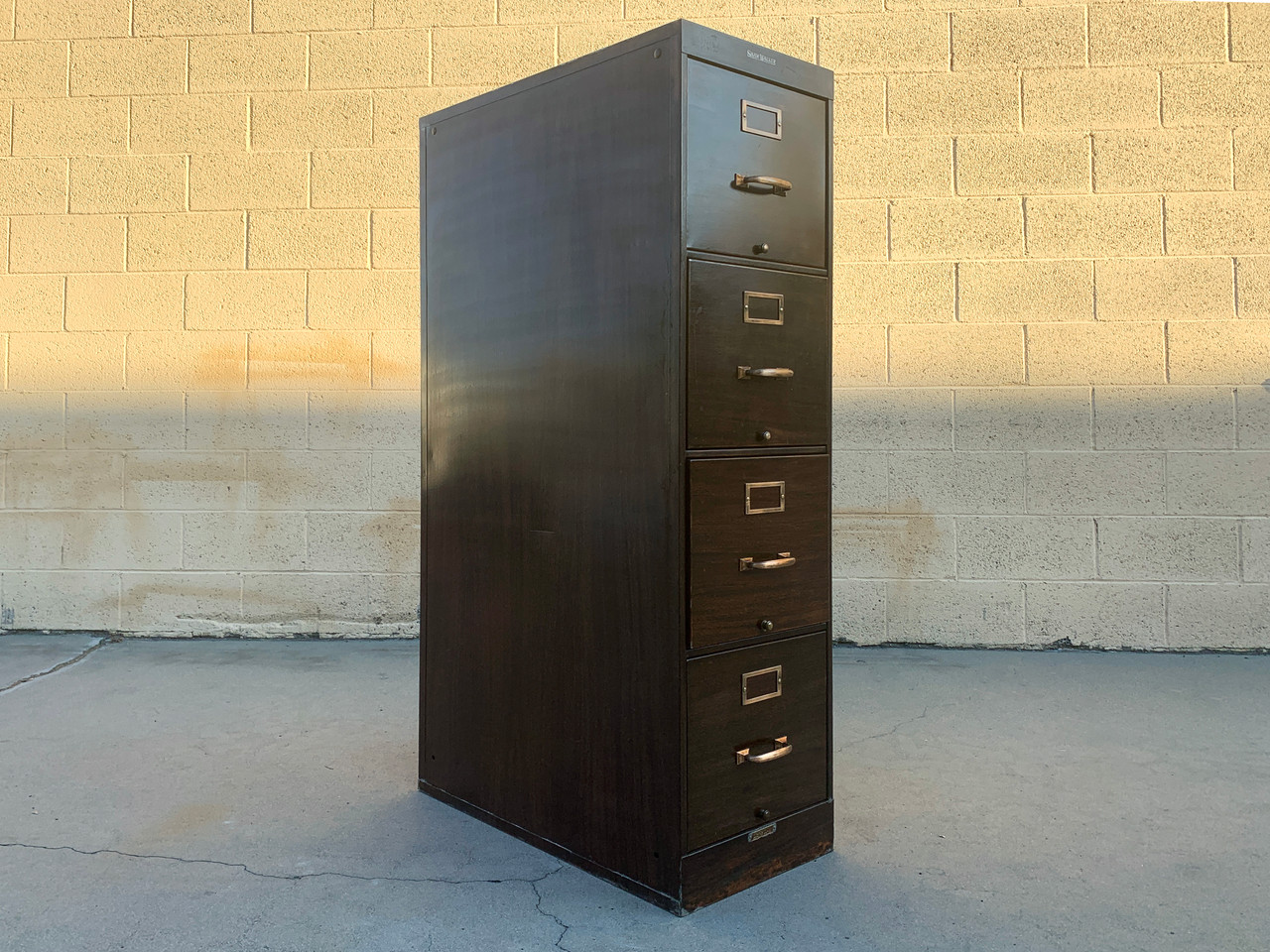 SOLD - Shaw Walker 1940s File Cabinet with Brass Hardware - Rehab