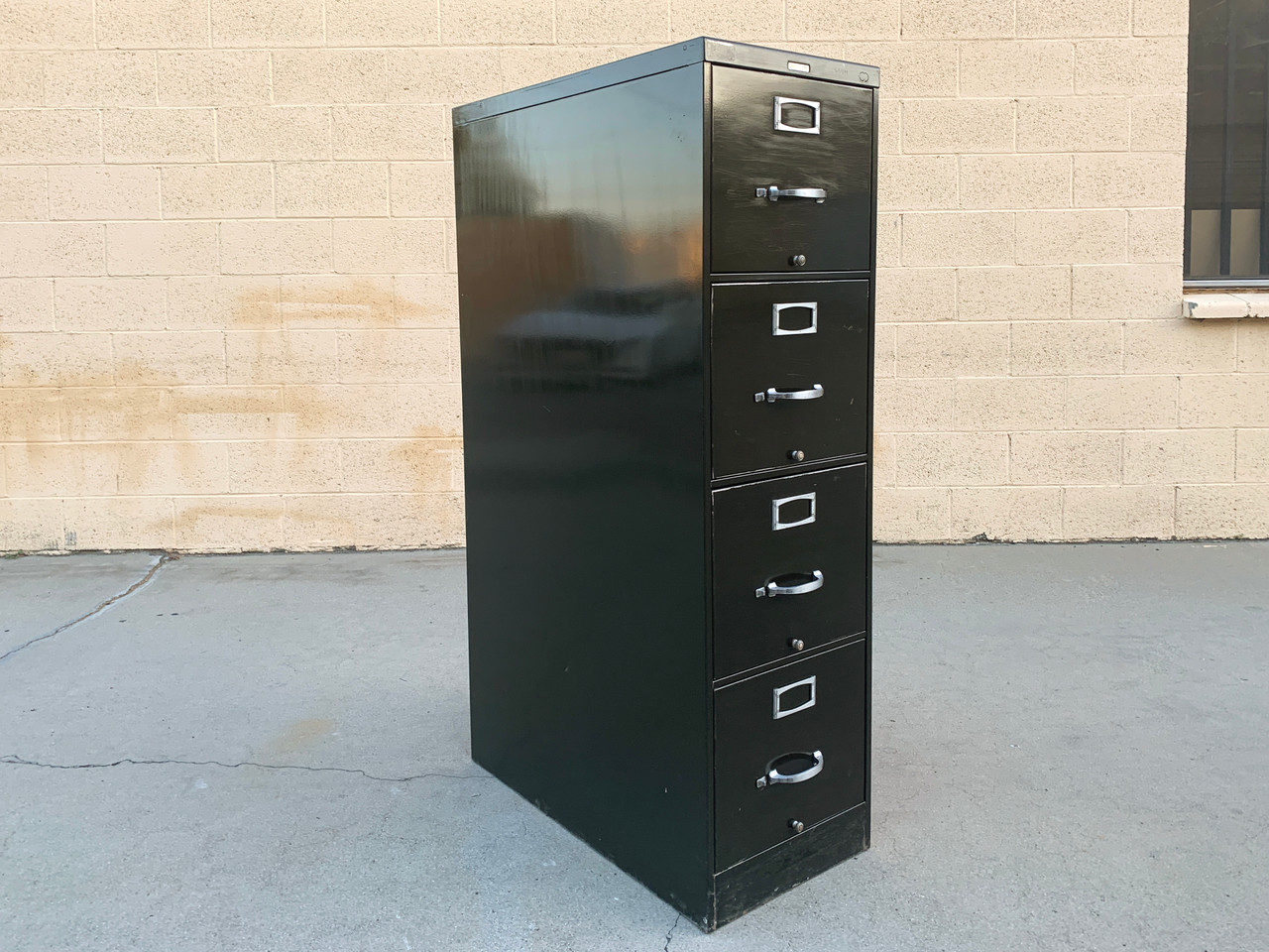 SOLD - 1940s Steelcase File Cabinet with Deco Hardware - Rehab