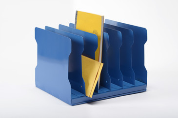 SOLD - 1940s Desktop Memo/ File Holder, Refinished in Moon Blue