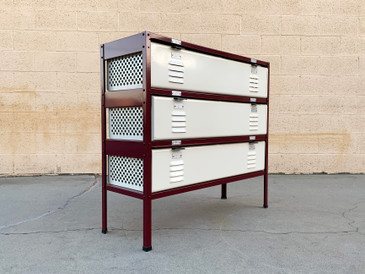 Custom 3 X 3 Locker Basket "Dresser" Unit with Specialty Triple Wide Baskets