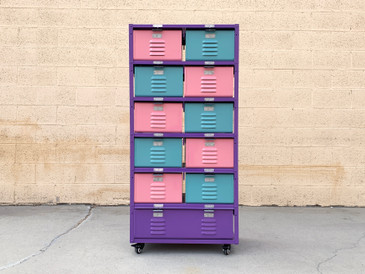 Custom 2 X 6 Locker Basket "Tall Boy" Unit with Single and Double Wide Baskets