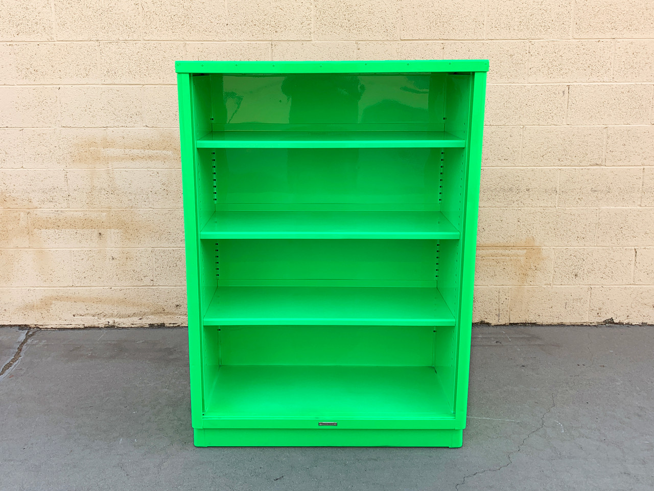 SOLD Mid Century Tanker Bookcase Refinished in Florence Green Rehab