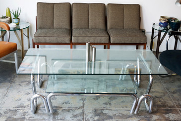 SOLD - Chrome and Glass Coffee Table, 1960s