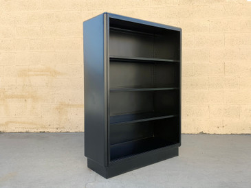 SOLD - Mid Century AllSteel Tanker Bookcase Refinished in Matte Black