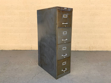 SOLD - Mid Century Steel File Cabinet with Aluminum Hardware by Fortress