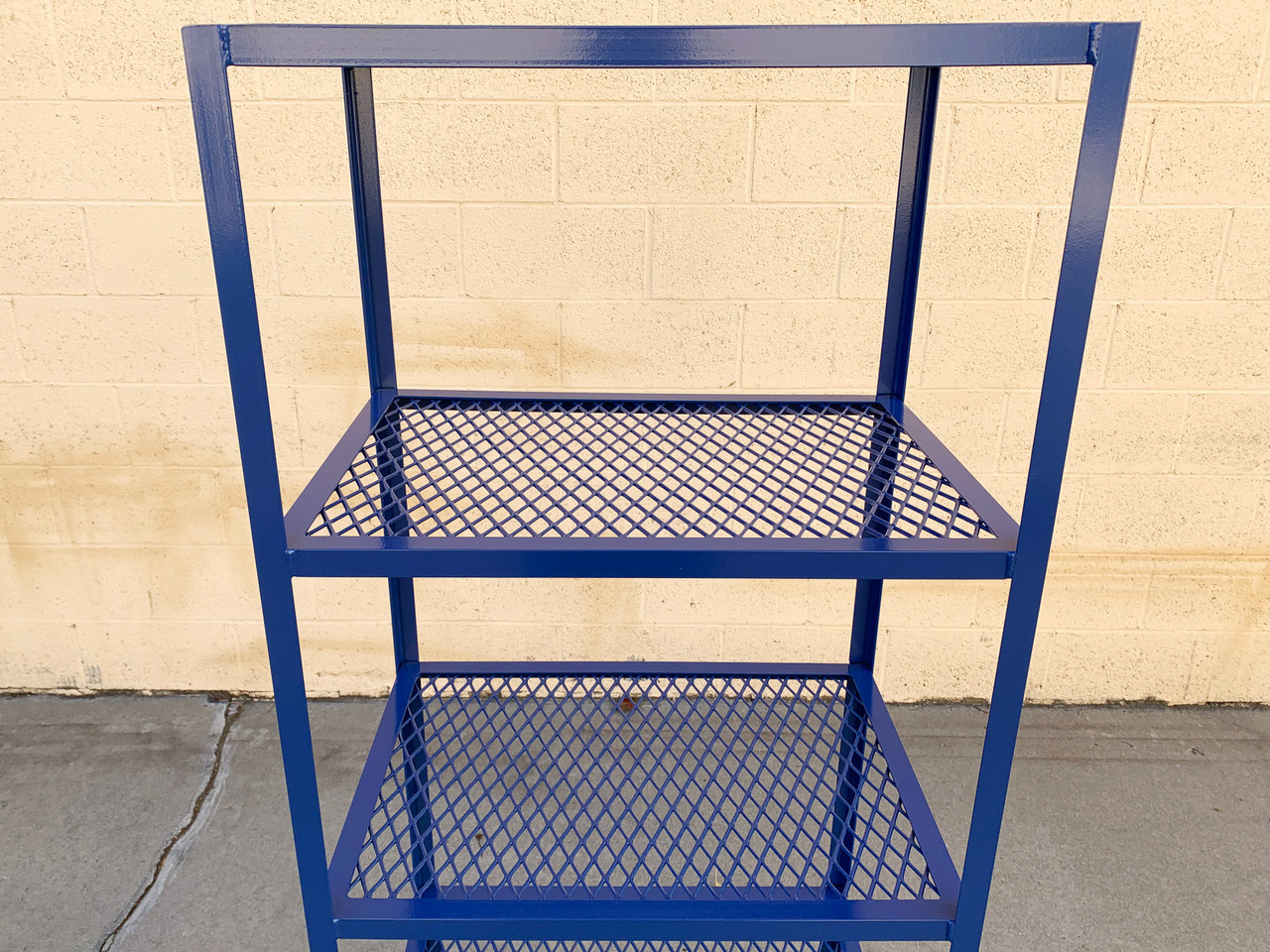 Sample Sale FourTier Expanded Metal Shelf Unit, Custom Made in Navy