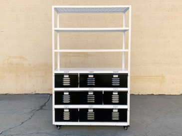 Custom 3 X 3 Locker Basket Unit on Casters With Expanded Metal Shelves