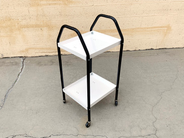 SOLD - Vintage Industrial Task Cart Refinished in Black and White