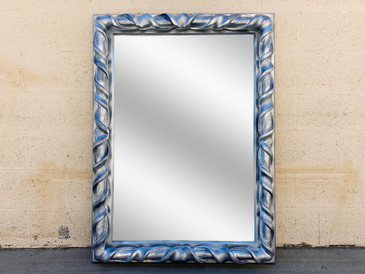 Local Pickup - Vintage Resin Wall Mirror Refinished in Metallic Silver