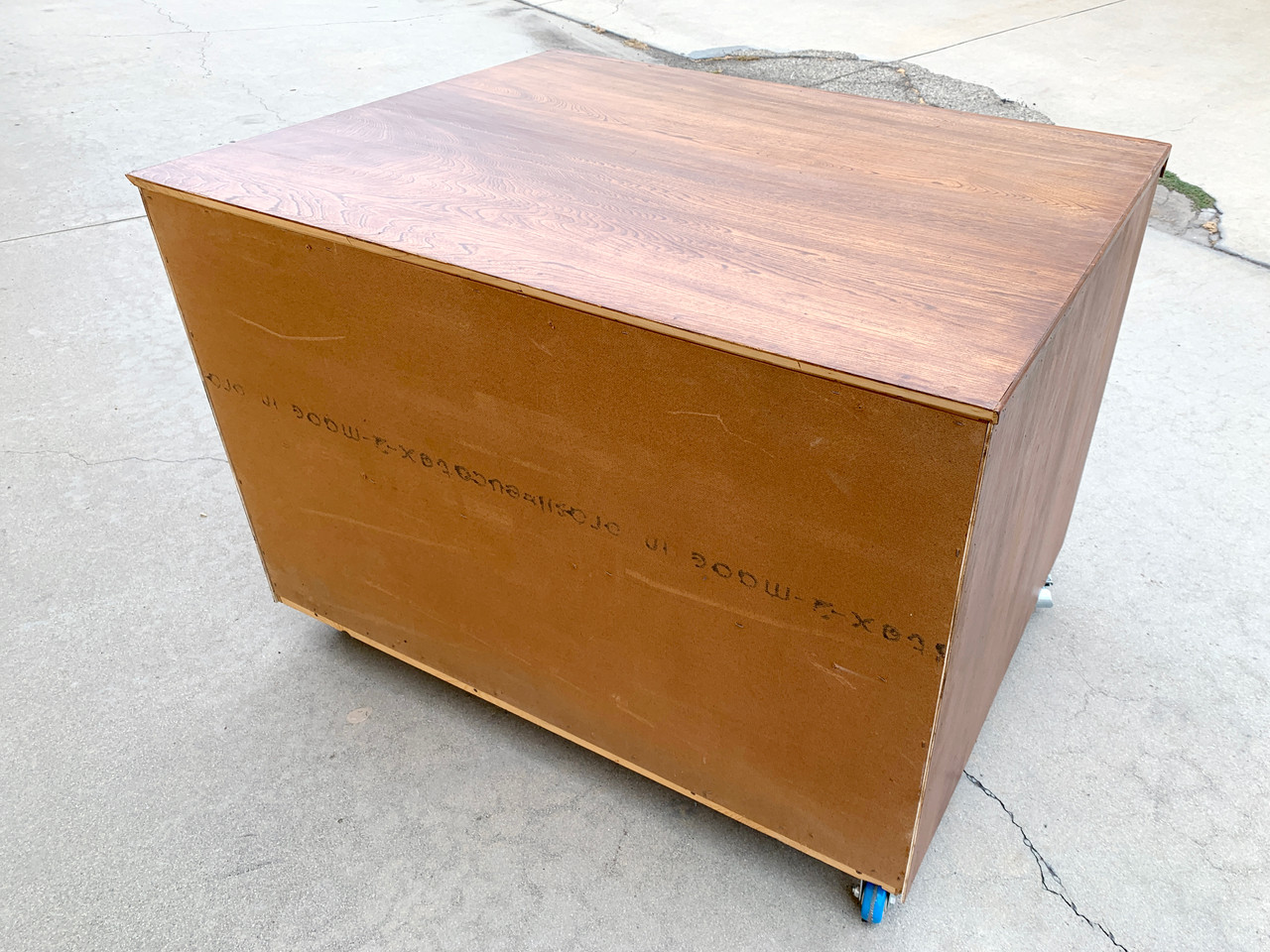 SOLD Large Vintage Wood Flat File with Casters, Refinished in Early