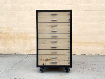 Vintage Flat File Double Stack Cabinet, Reclaimed Wood Top, Refinished to  Order