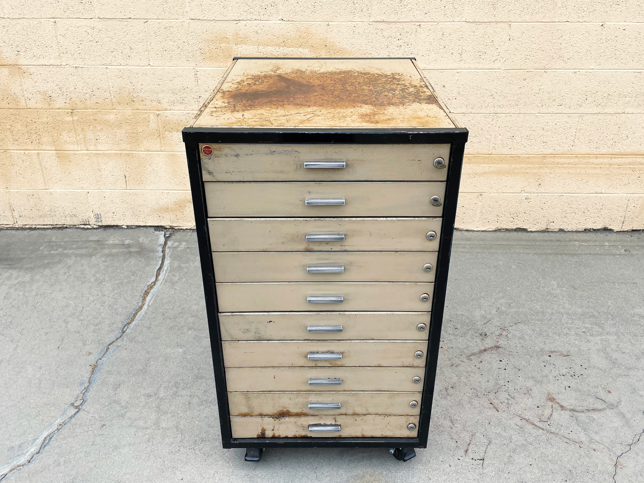 Vintage Small Drawer Yellow Industrial Cabinet – Reuse America