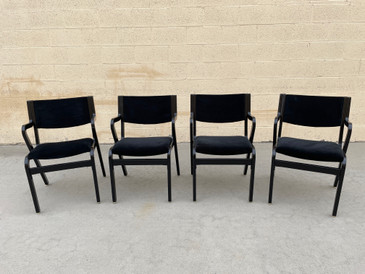 SOLD- RARE  Mid Century Bent Wood & Velvet Chairs 
