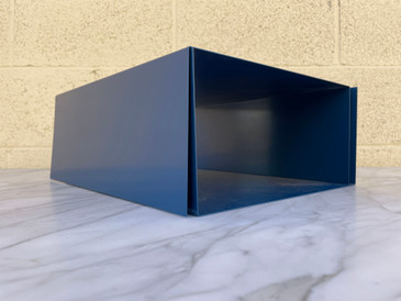 Pair of 1960's Aluminum Trays/Bookends Refinished in Blue