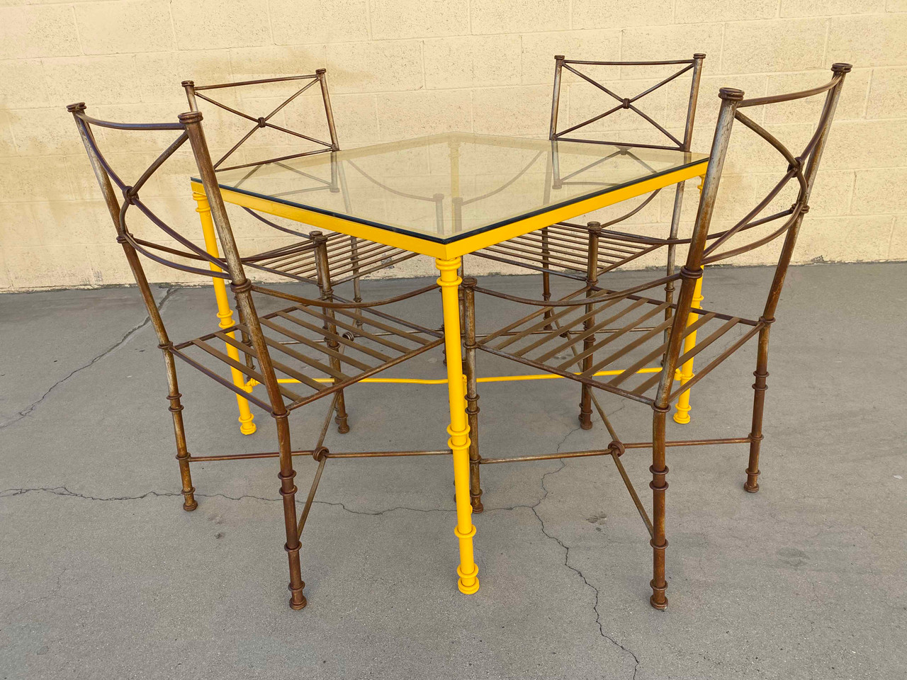 Vintage iron patio discount set