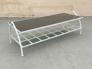 Custom-Made Steel and Smoked Glass Atomic Coffee Table