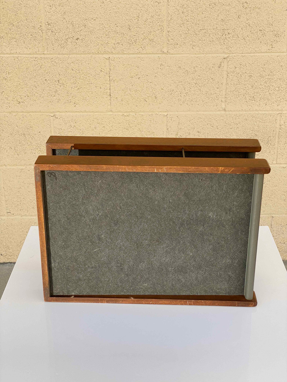 Sold Paper Tray, Leather and Walnut Rehab Vintage Interiors