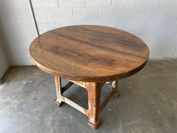 Indonesian Teak Wood Top & Antique Base Table 