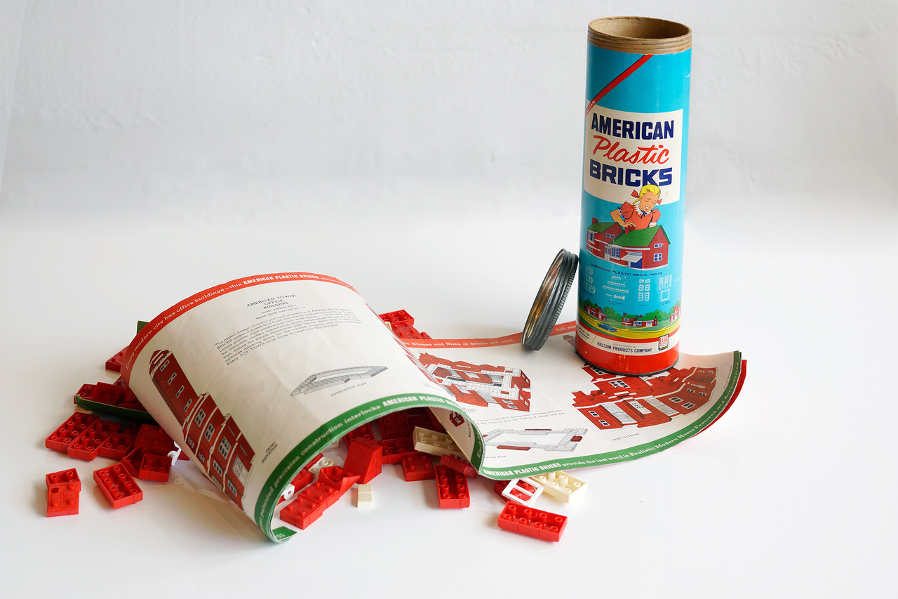 American Plastic Bricks Vintage MidCentury Toy by Halsam