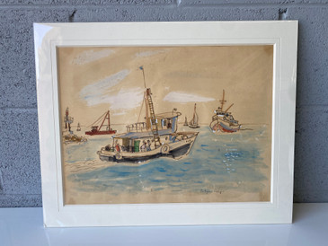 C. 1960s Water Color 'Portofino California' by George Shellhase