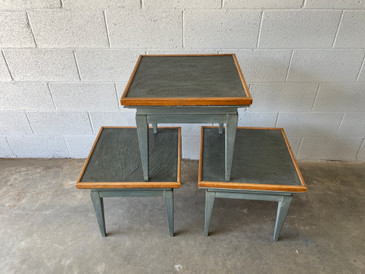 SOLD - Vintage Slate Side Tables, Set of 3