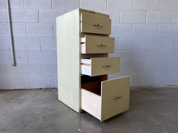 Vintage 4 Drawer Wood Storage Cabinet 