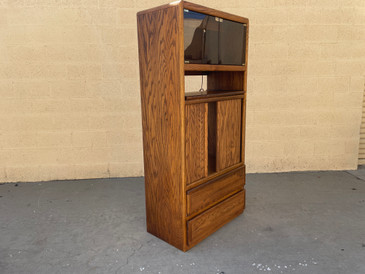 SOLD - 1970s Oak Media Cabinet