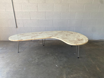 SOLD - Faux Marble Boomerang Coffee Table