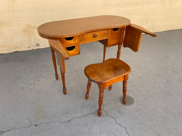 SOLD - Antique Desk & Stool by Kaufman Woodcraft Shops