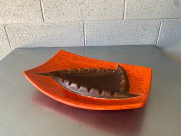 Vintage Orange Ceramic Tray by Mallory Ceramic Studio