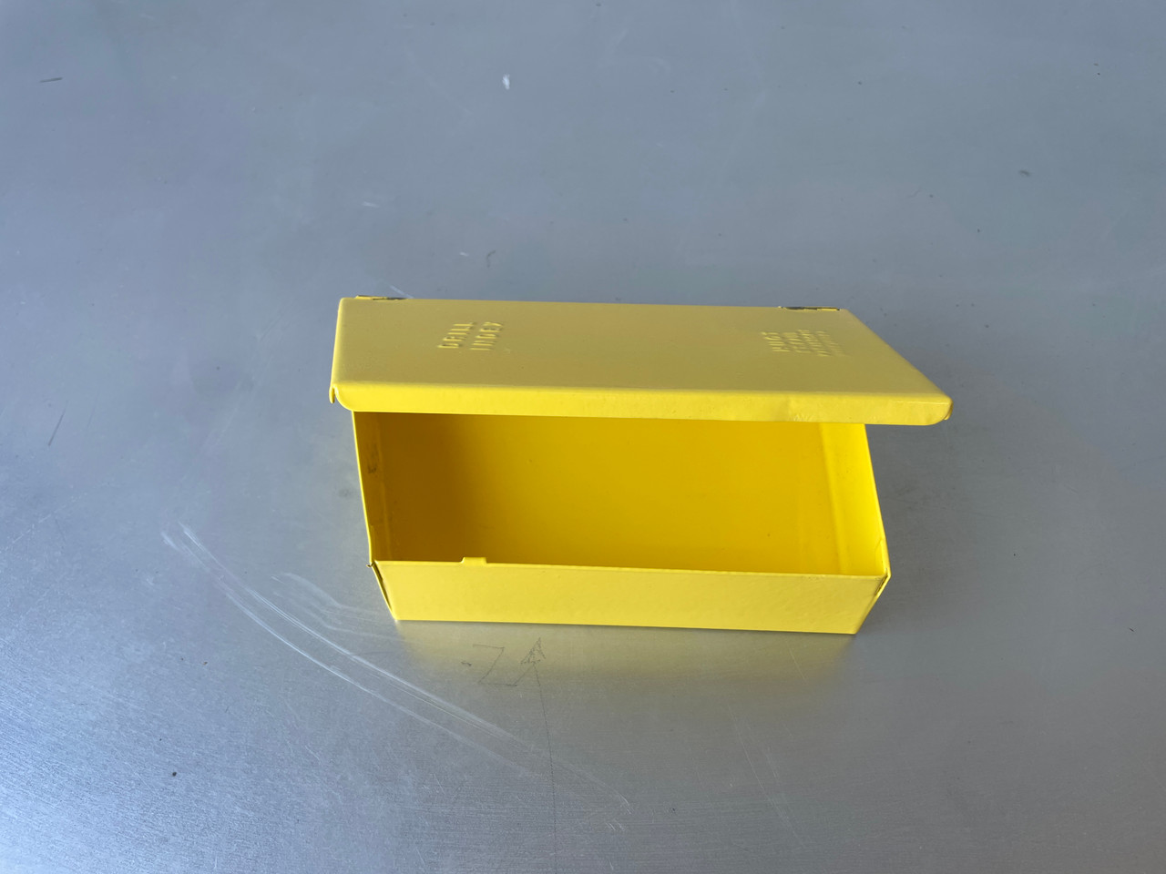 SOLD Mid Century Drill Bit case, Refinished in Yellow Rehab Vintage