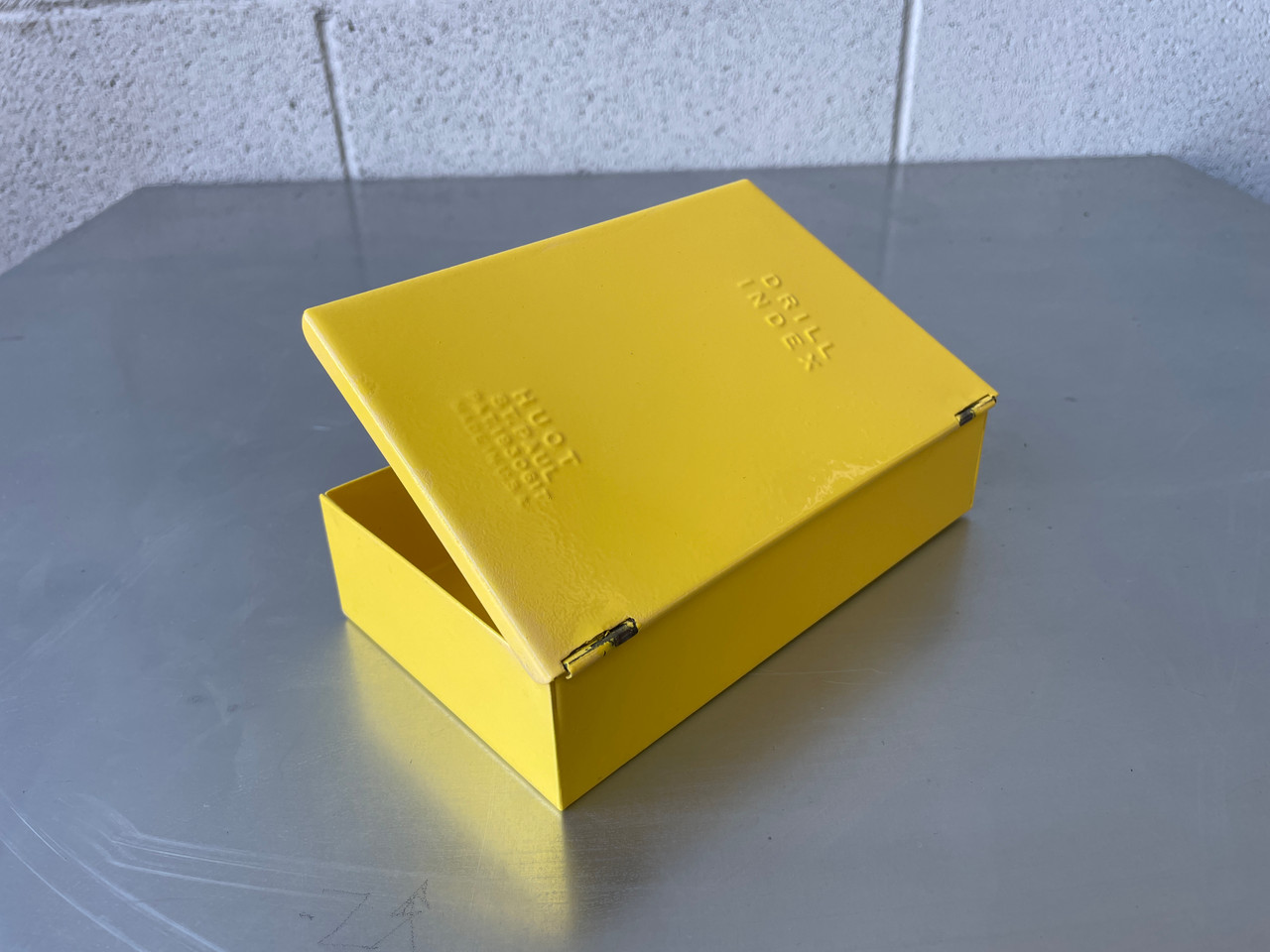 SOLD Mid Century Drill Bit case, Refinished in Yellow Rehab Vintage