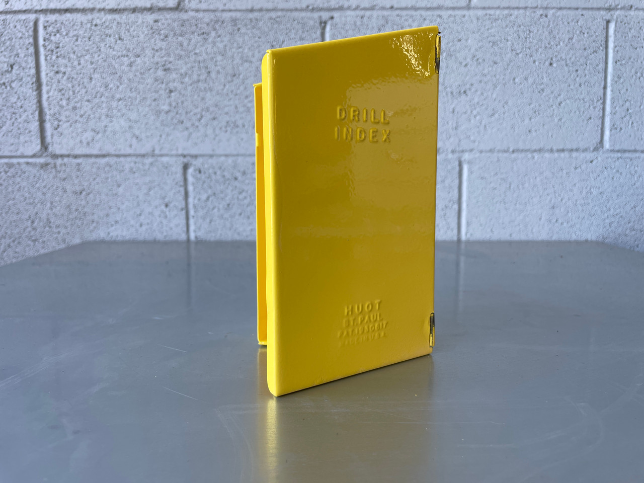 SOLD Mid Century Drill Bit case, Refinished in Yellow Rehab Vintage