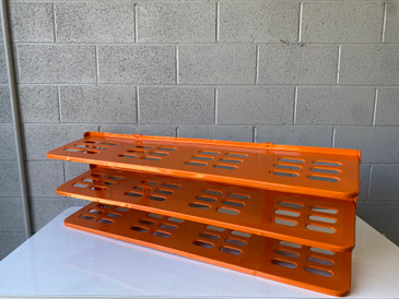 Sold - 3 Wide Multipurpose Steel Rack Refinished in Pastel Orange
