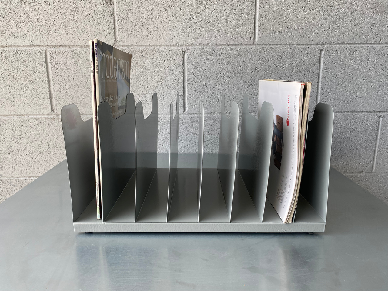 Mid Century 8 Slot Desktop / File / Paper Organizer, Refinished in